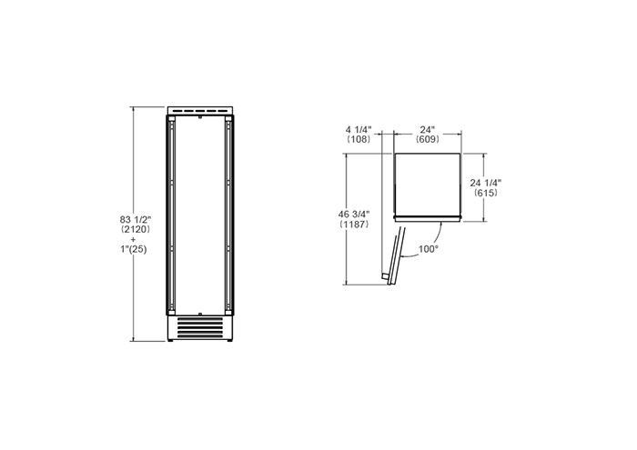 60 cm Built-in Freezer Column Panel Ready | Bertazzoni